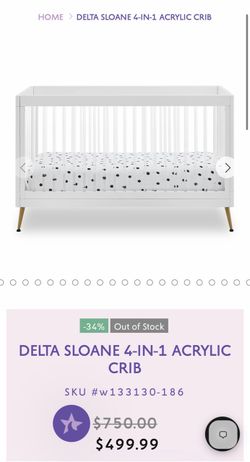 Delta sloane 4-1 acylic convertible crib