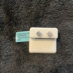 Moissanite Sterling Silver Studs