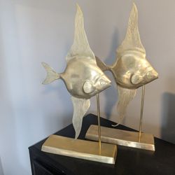 MCM Solid Brass Fish Sculptures