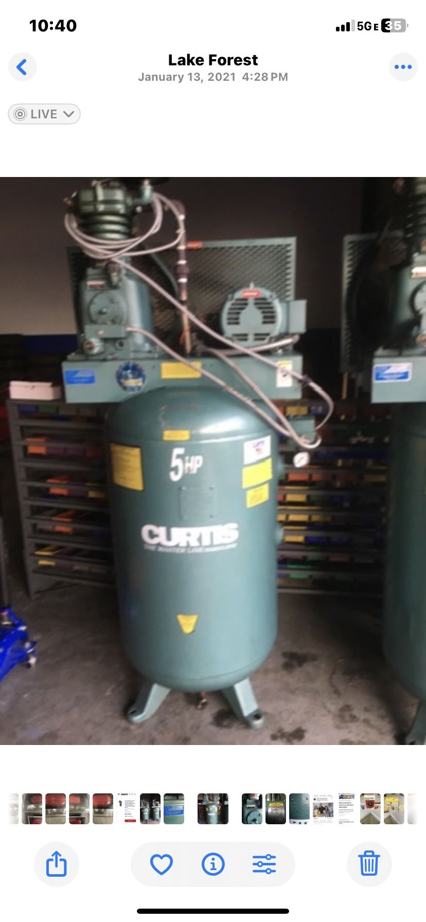 80 Gallon industrial Compressor Made In Usa XlntCondit