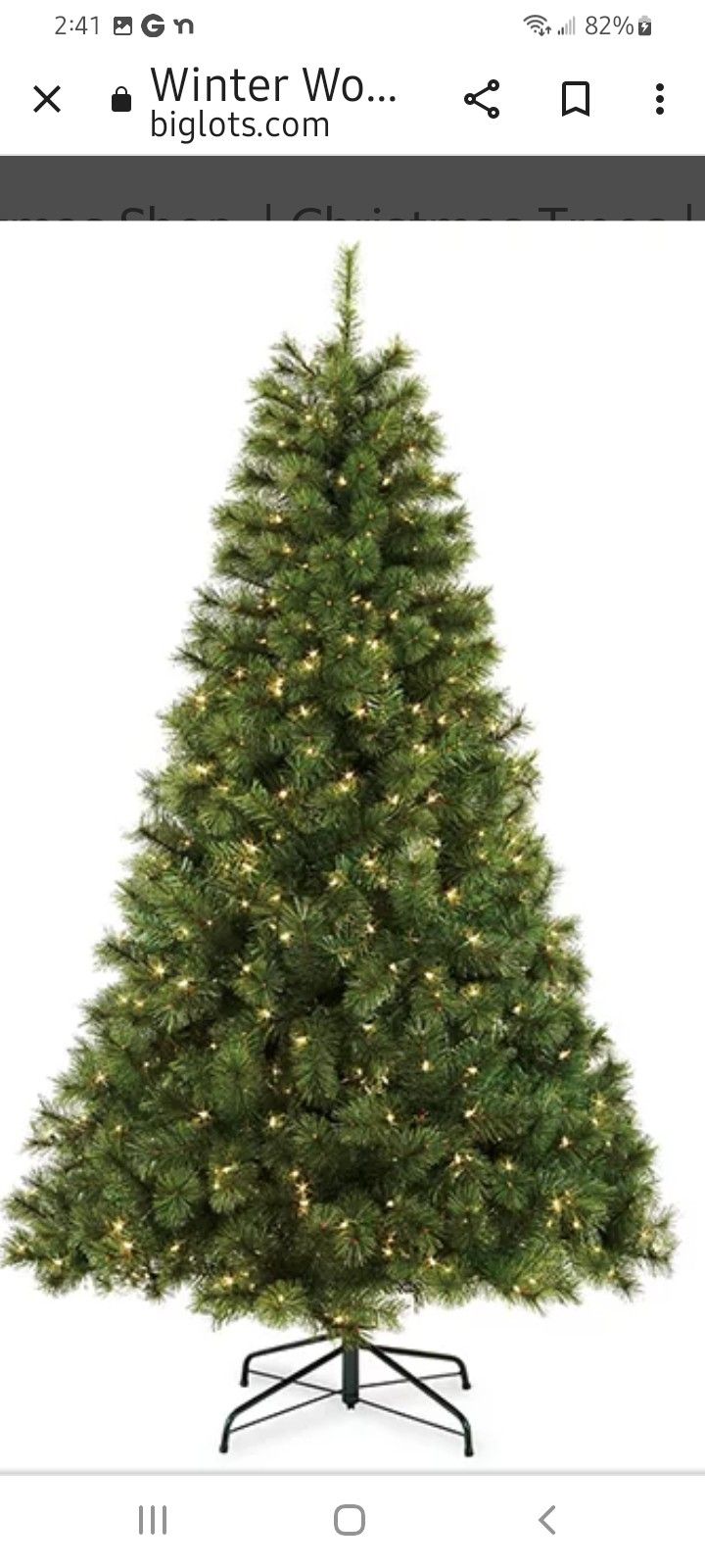 7ft Pre-lit Christmas Tree/Aspen Pine/New