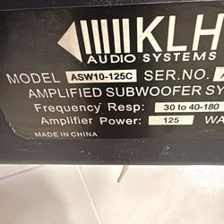 KLH  SUBWOOFER