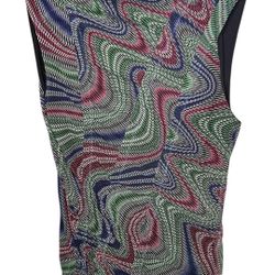 Opening Ceremony Multicolor Abstract Swirl Sleeveless Ruched Dress Size S