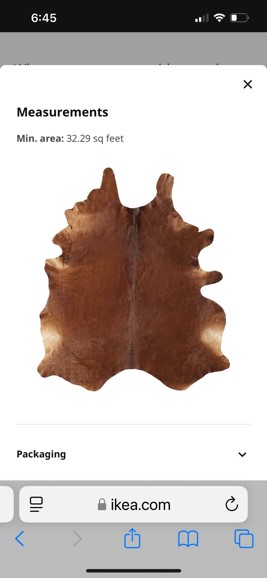 IKEA Kolby Cowhide Rug
