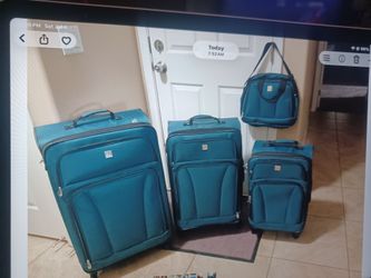 4 piece teal luggage set