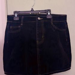 Jean skirt suede