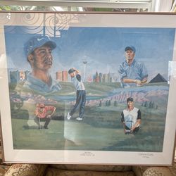 Tiger Woods Professionally Framed And Signed Print