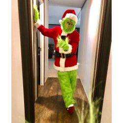 Adults The Grinch Costume Xmas Party Cosplay Christmas Santa Fancy Dress Outfits