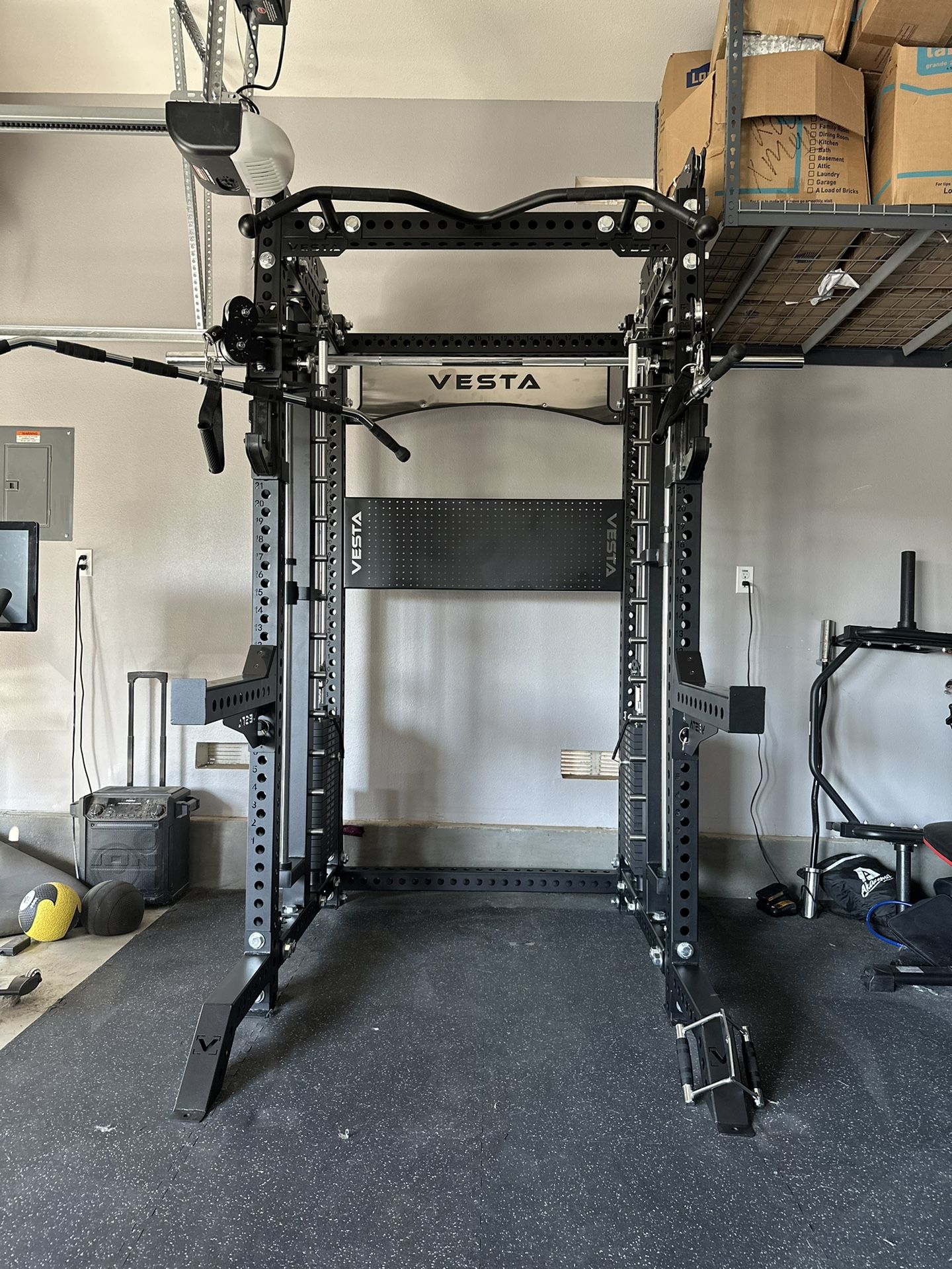 PRO SERIES Ultimate 3-1 Half Rack Functional Trainer w/Smith Machine Bar | 400lb Stack | Gym Equipment | Fitness | Commercial | Squat Rack