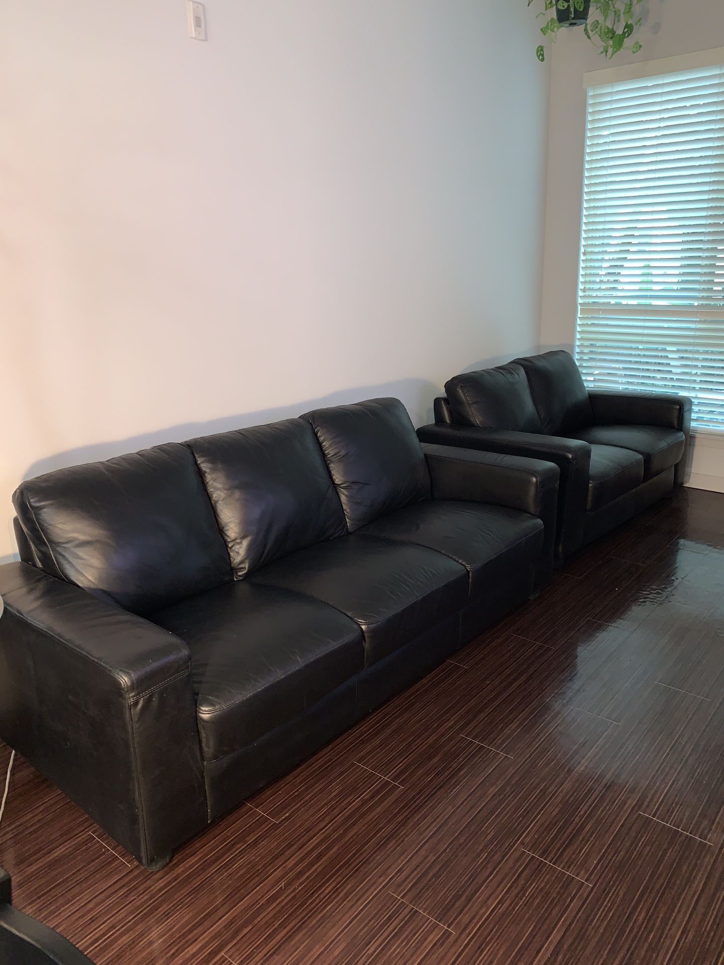 Black Sofa and Loveseat Couch Set