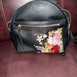 Calvin Klein Mercy Floral Leather Backpack