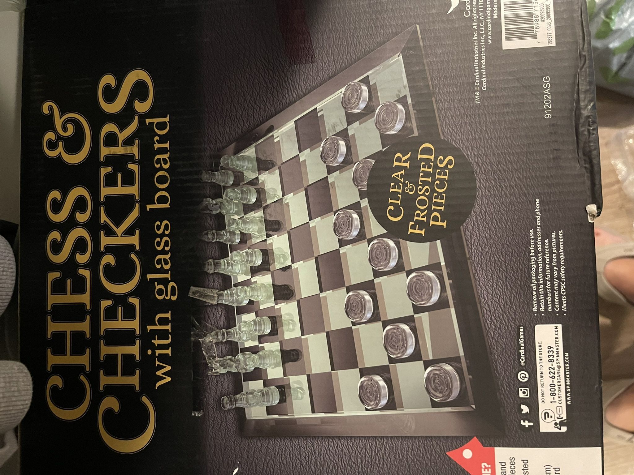 Chess & Checkers With Glass Board