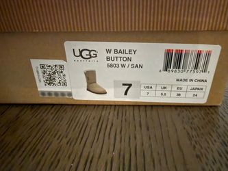 UGG W Bailey Button Suede Shearling Lined Mid-Calf Boots Women’s US 7