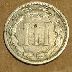 1865 3 Cent Coin 