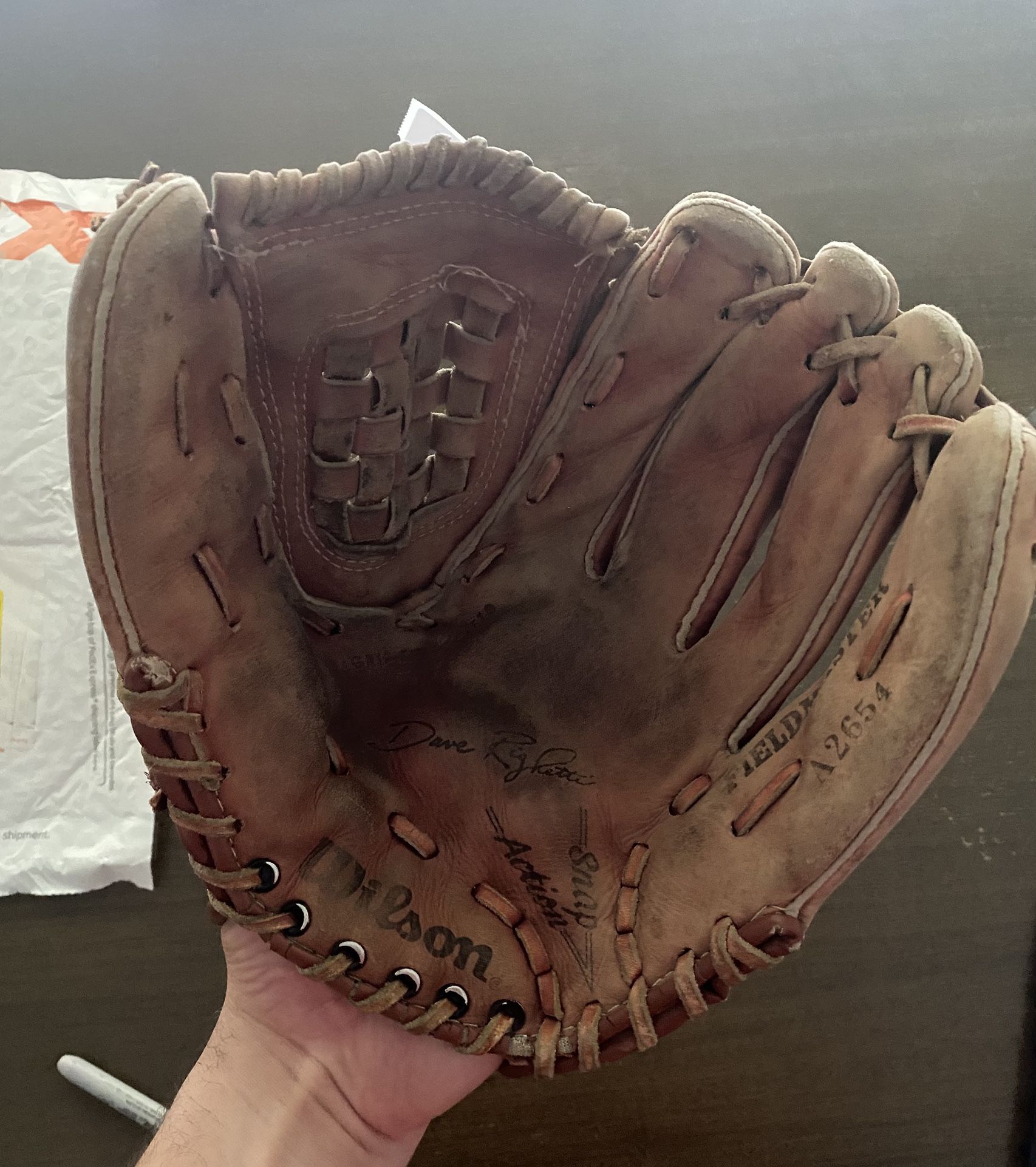 Wilson Fieldmaster A2654 Baseball glove RH Dave Righetti adult leather men MLB