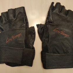 Lee Haney Wristwrap Fingerless Leather Gloves, XXL
