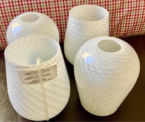 4 SCONCES FOR CEILING LIGHTS, FROSTED SWIRL DESIGN (25% OFF SALE)