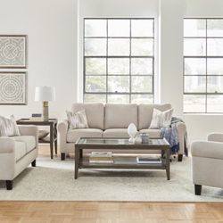 Brand New 2PC Oatmeal Sofa and Loveseat Set