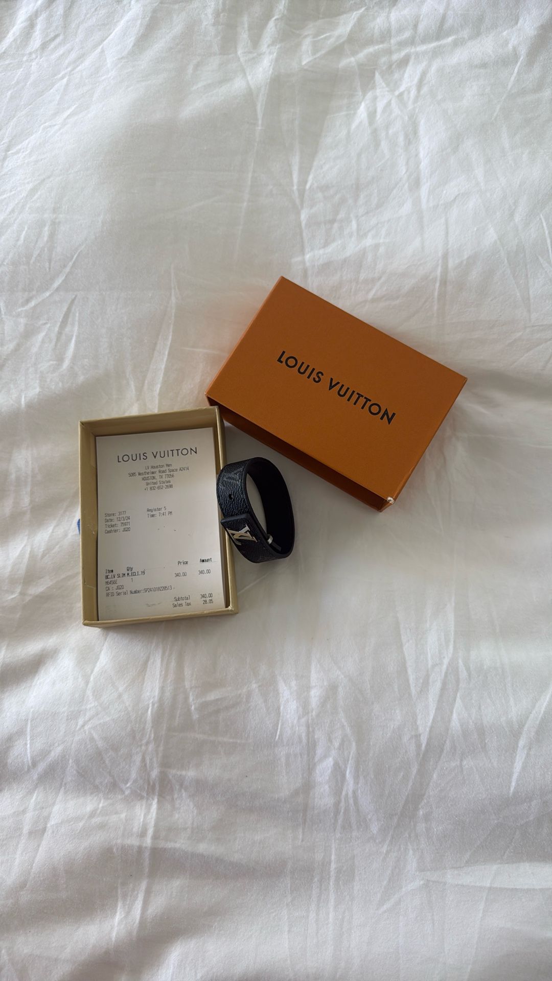 Brand New Luiss Vuitton Bracelet Slim Fit With Box And Papers