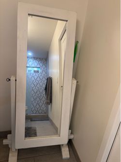 Freestanding minimalist full body mirror adjustable