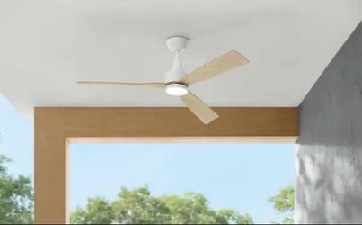 Home Decorators Collection Ryland 52 in. Smart Indoor/Outdoor Matte White Ceiling Fan with Adjustable White LED with Remote Powered by Hubspace