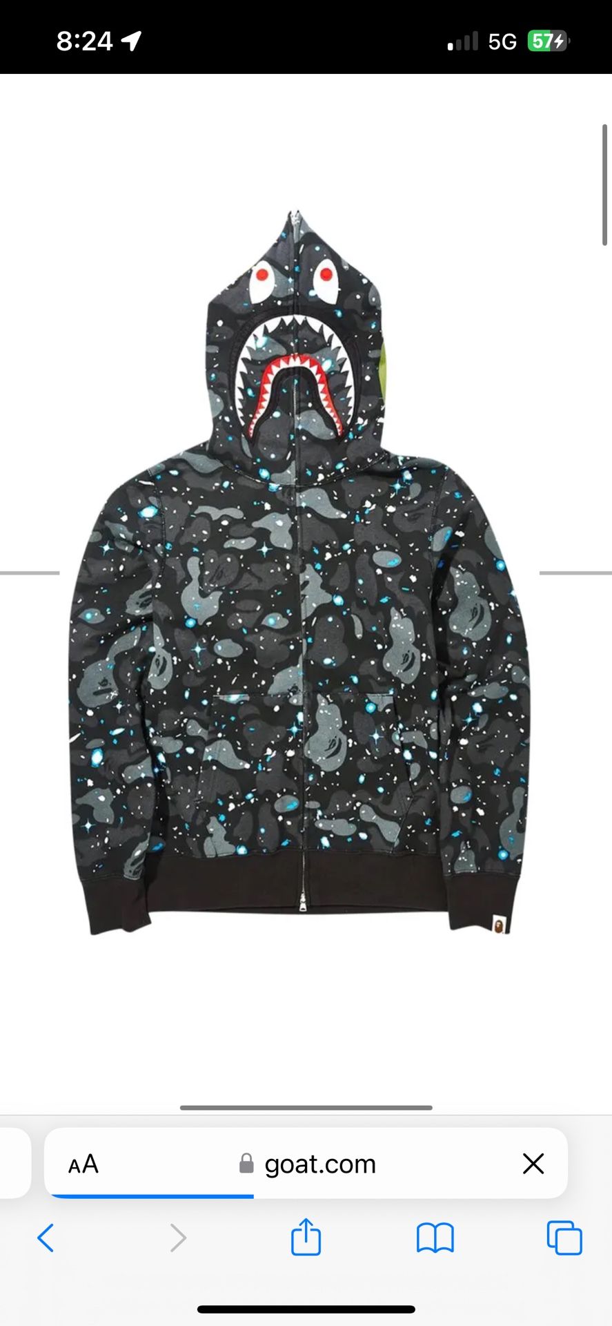 Bape Space Camo Full Zip Hoodie “black”