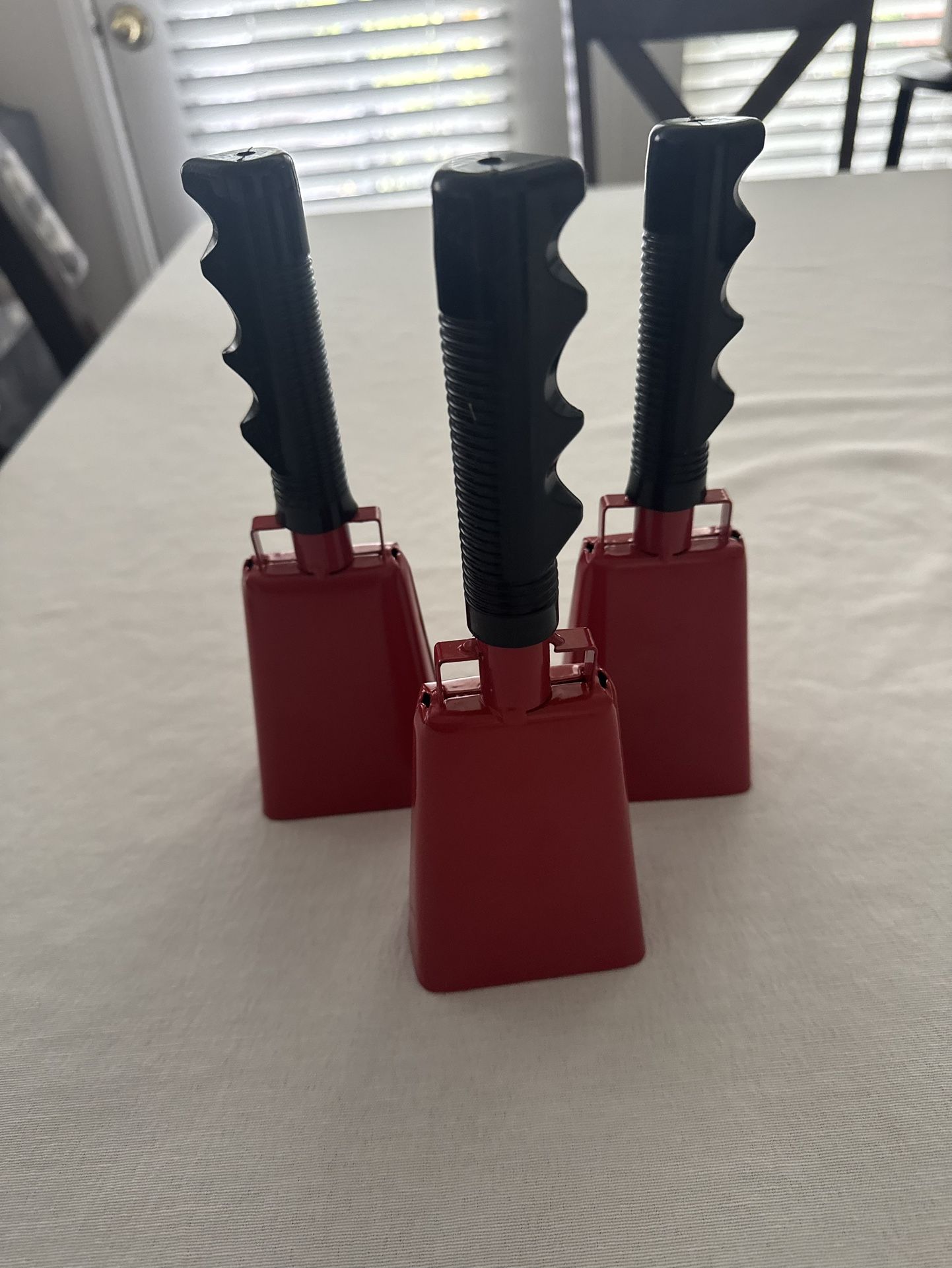 3 Red Cowbells