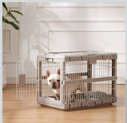 ZOMISIA Collapsible Dog Crate for Dogs - 28" L Heavy Duty Dog Kennel No Tools Required with 4 Sides Steel Foldable Cage for Dogs Indoor Furniture, Por