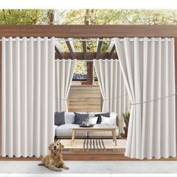 DIVA EN CAMINO DEC Outdoor Patio Curtain Waterproof Darkening Thermal Insulated Indoor Curtains for Bedroom, Porch, Living Room, Pergola, Cabana, W84 