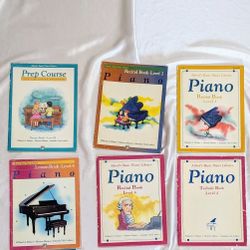 6 Alfred's Basic Piano Books Prep to Level 4
