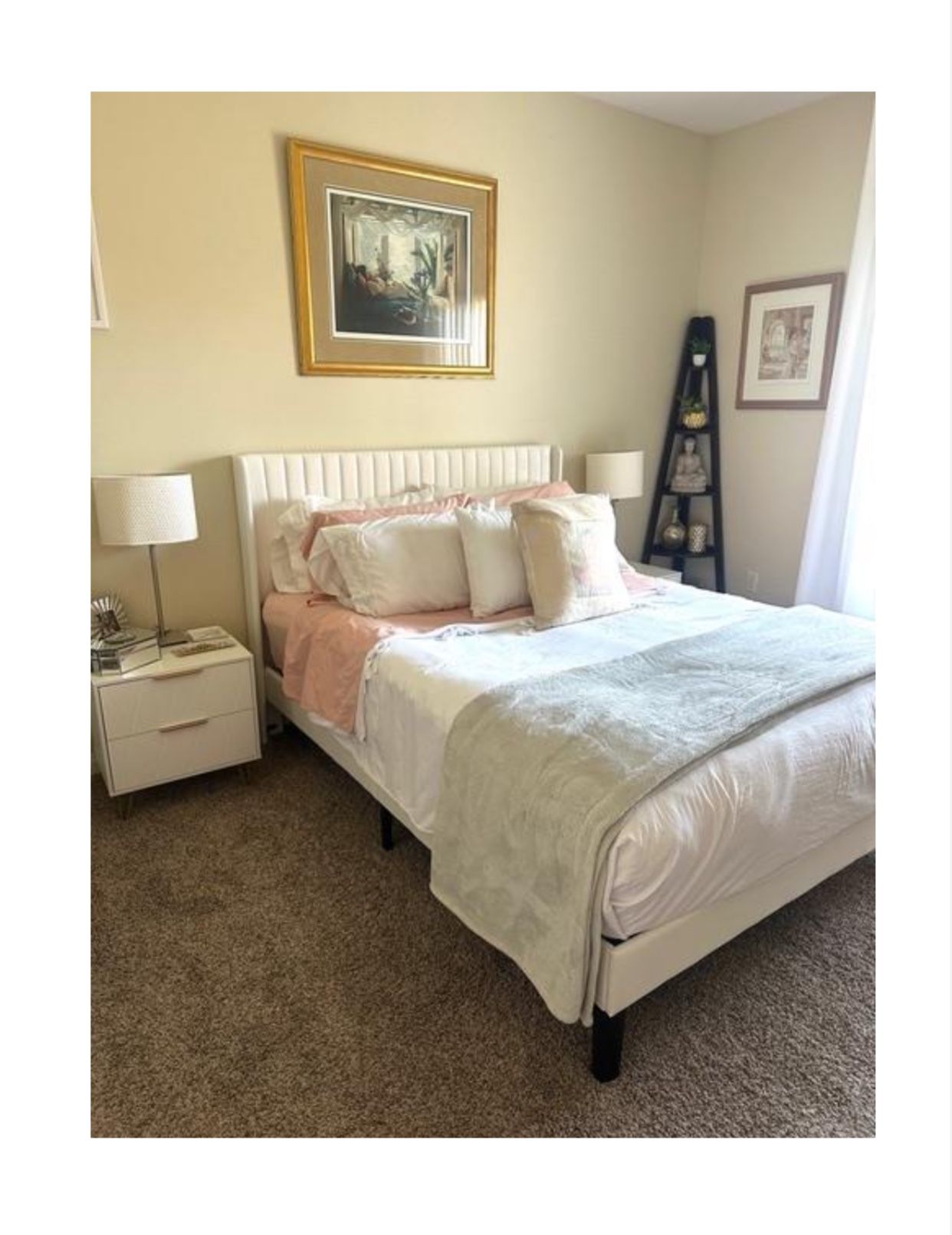Full Bed Frame With hybrid Mattress