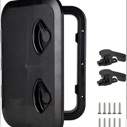 Marine Deck Access Hatch 12.4"×17.3" White/Black Rectangle Boat Hatch & Lid,Boat Deck Hatch Lids