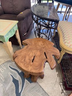 Live Edge Teak Root Wood Stool