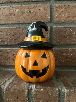 Jack o Lantern witch Halloween candy jar
