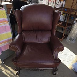 Hancock And Moore Leather Wingback Lounge Chair!  The Big Throne Needs A New Home (Very Comfy Recliner)