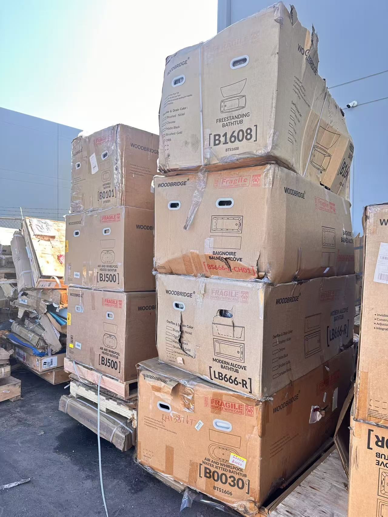 BS666-R-CH01 WOODBRIDGE 60" x 30" Alcove Acrylic Rectangular Whirlpool Heated Jetted Tub in White with right Drain, Polished Chrome Finish Trim and Dr