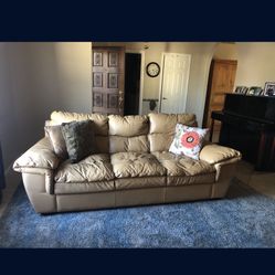 Genuine Tan Leather Couches
