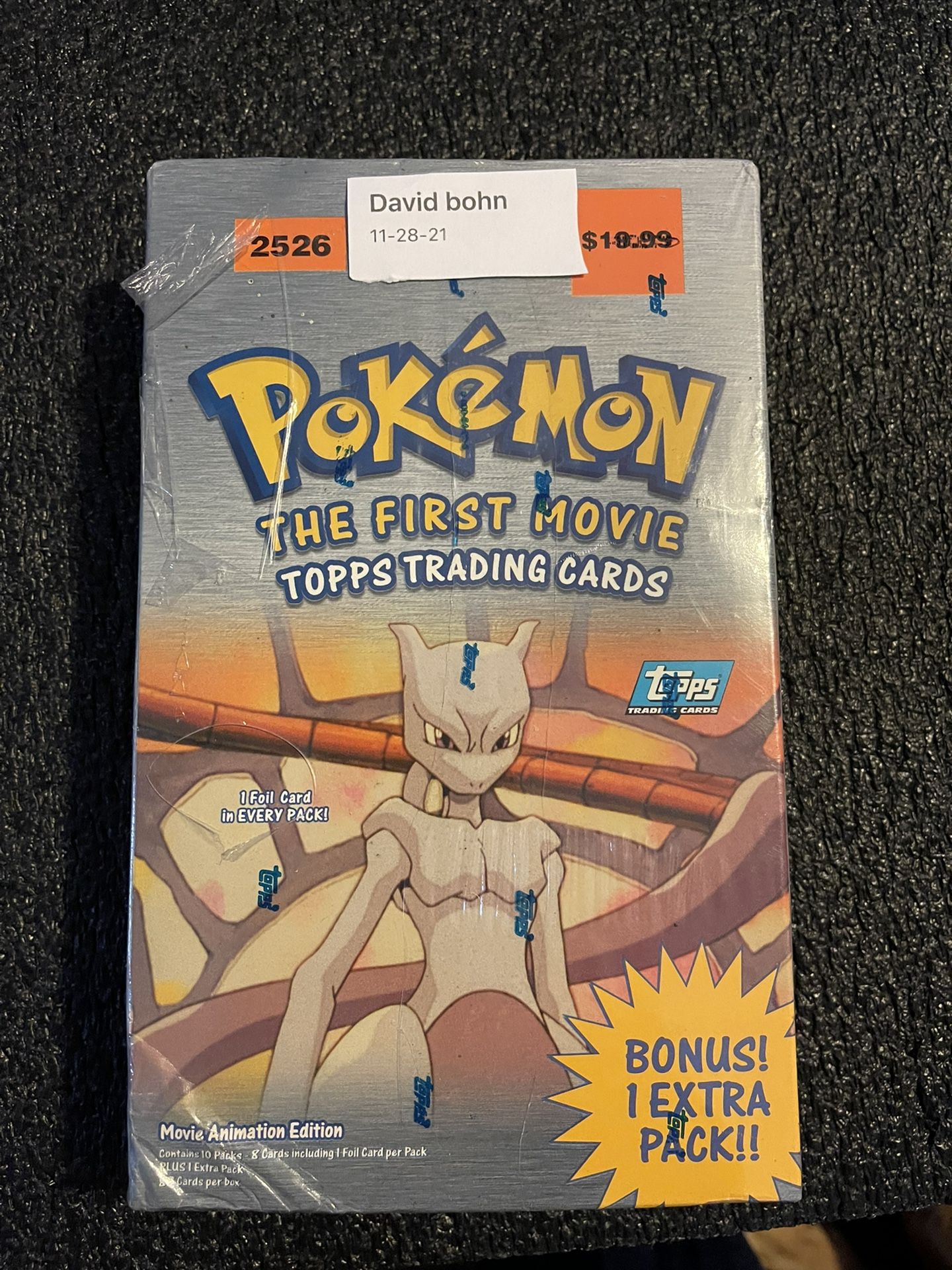 1999 Topps Pokemon First Movie Booster Box Factory Sealed 11 Packs Blue Logo