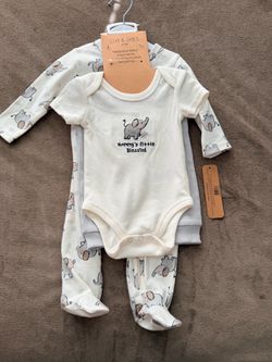 NWT Liam & James 4-Piece Elephant Baby Gift Set (Size 0-3M)
