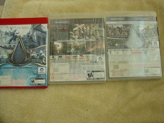 Lot of 3 PS3 Games Bundle : Assassin's Creed W/CASES