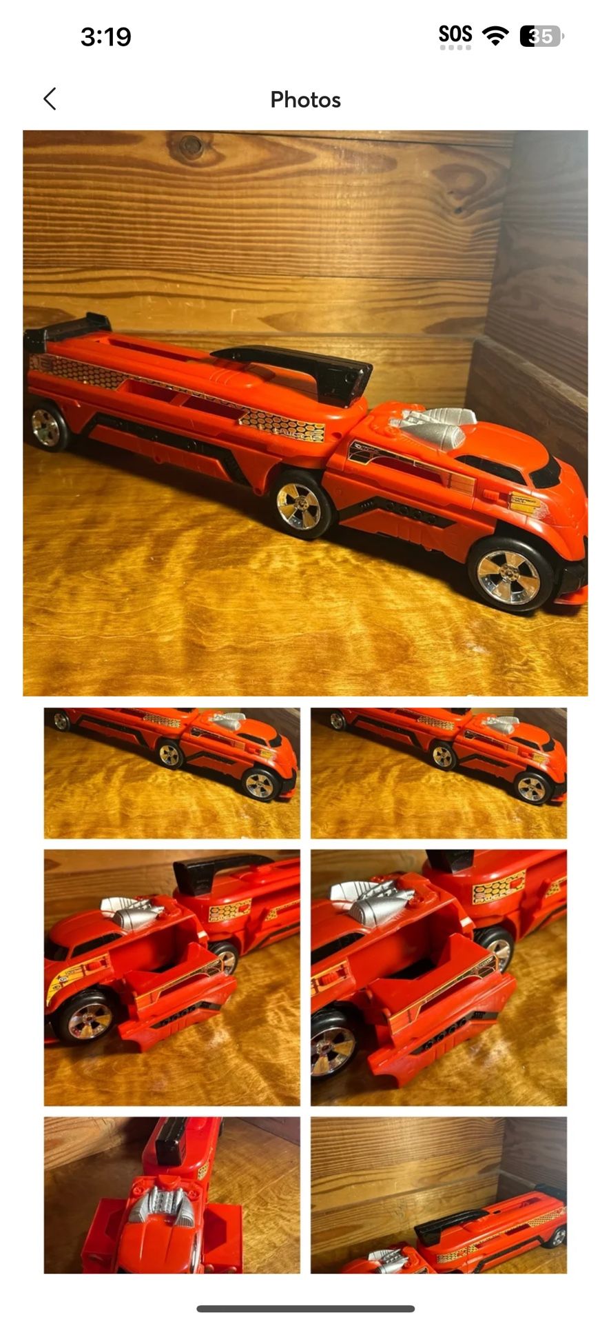 MATTEL HOT WHEELS 2002 SUPER TRANSPORTER CAR CARRIER RED COLOR