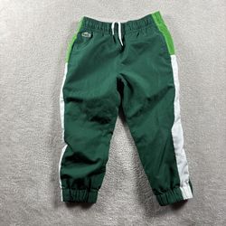 Lacoste Boys Size 4 Green Track Pants Casual Pull On Pants Drawstring #2B