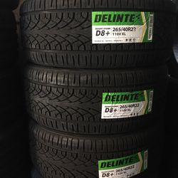 BRAND NEW SET 265/40/R22 DELINTE $480