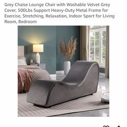 Grey chaise Lounge Chair/ yoga