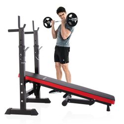 NEW Workout Fitness Bench Adjustable Folding Weight Lifting Flat Incline Outdoor
