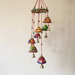 Handcrafted multicolor hanging bells wind chimes garden porch Patio WallHanging2