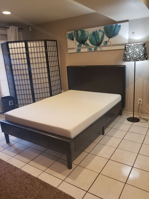 Beautiful Leather Full Platform Bed Frame Memory Foam Mattress For Beautiful Leather Full Platform Bed Frame Memory Foam Mattress For In Sline Wa Offerup