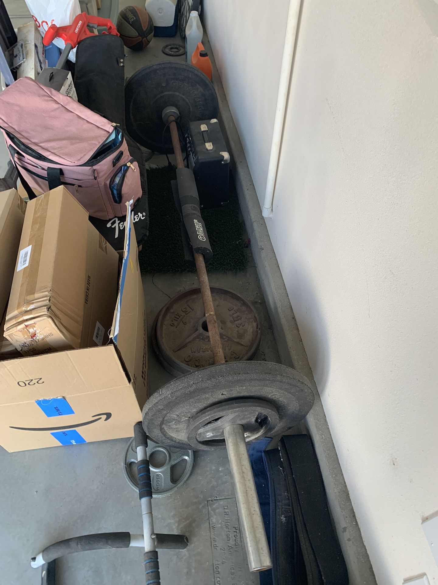 Olympic Bar And Weights With Bumpers