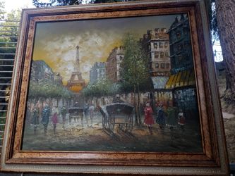 Beautiful Framed Impressionism Oil Painting On Canvas By Buraj