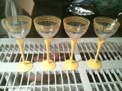 Unique set of four glasses cups